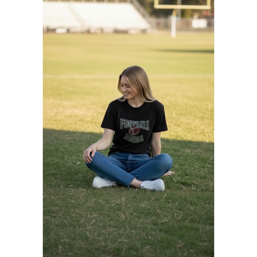 Football Mom Rhinestone t-shirt
